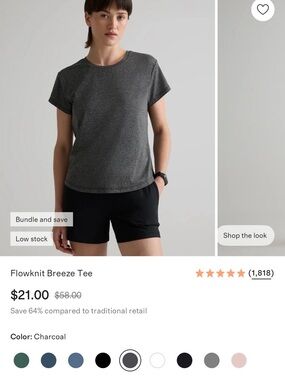 Quince Breeze Tee - Charcoal Short Sleeve Crew